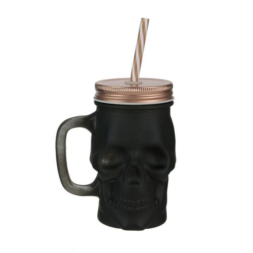 Mason Jar Tete De Mort Black Mat 380ml  Ka2662