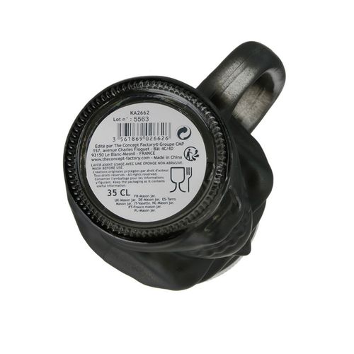 Mason Jar Tete De Mort Black Mat 380ml  Ka2662