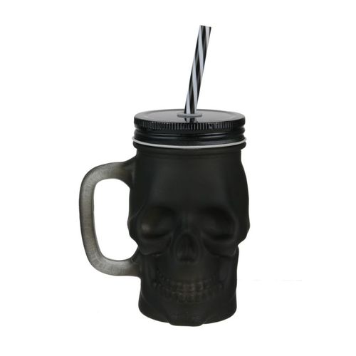 Mason Jar Tete De Mort Black Mat 380ml  Ka2662