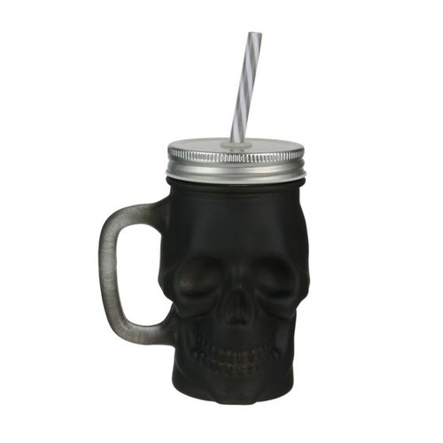 Mason Jar Tete De Mort Black Mat 380ml  Ka2662