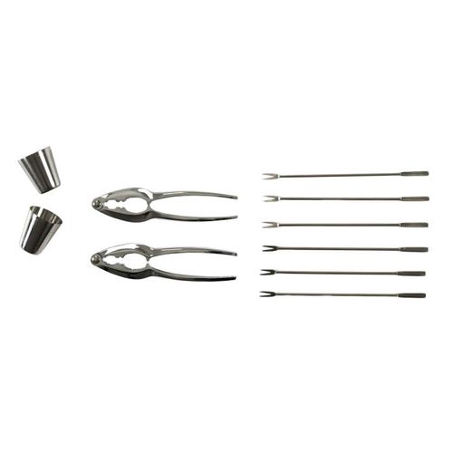 Coffret Dégustation Crustacés "10 Pièces" 15cm Argent