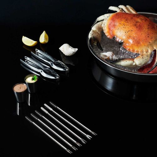 Coffret Dégustation Crustacés "10 Pièces" 15cm Argent