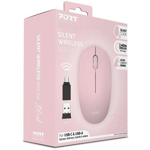 Souris Sans Fil - Port Designs - 900541 Collection Ii - 2.4 Ghz - Rose Pâle