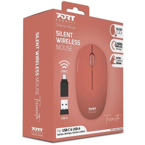Souris Sans Fil - Port Designs - 900542 Collection Ii - 2.4 Ghz - Terracotta