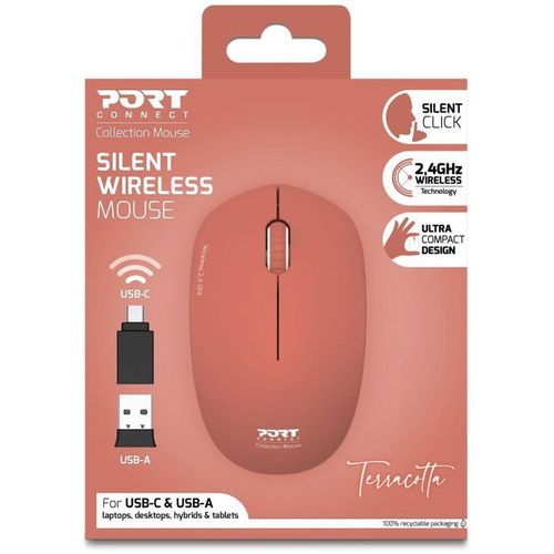 Souris Sans Fil - Port Designs - 900542 Collection Ii - 2.4 Ghz - Terracotta