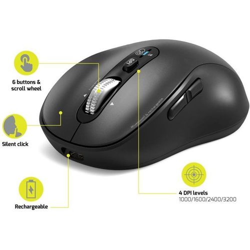 Souris Sans Fil - Port Designs - 900720 Expert - Bluetooth - Rechargeable - Gris