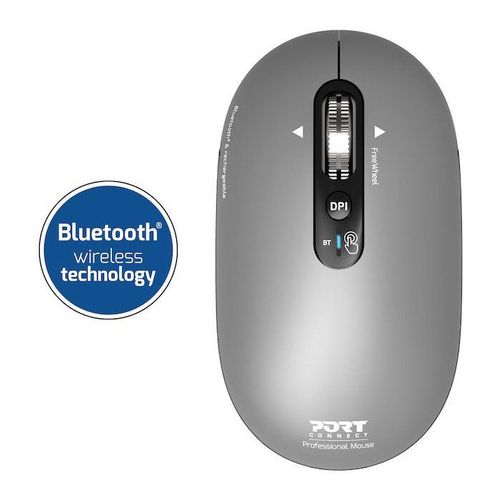 Souris Sans Fil - Port Designs - 910009 Pure - Bluetooth - Rechargeable - Gris