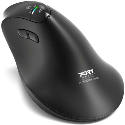 Souris Sans Fil - Port Designs - 910204 Ergo Auditor - Bluetooth et 2.4 Ghz - Rechargeable - Noir