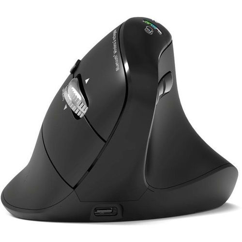 Souris Sans Fil - Port Designs - 910204 Ergo Auditor - Bluetooth et 2.4 Ghz - Rechargeable - Noir