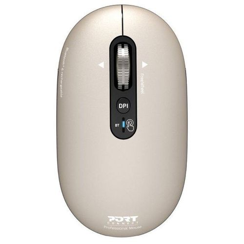 Souris Sans Fil - Port Designs - 910500 Pure - Bluetooth - Rechargeable - Beige Clair