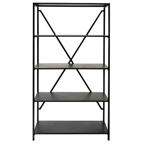 Bibliothèque Design 5 Plateaux De Rangement En Métal H.155 Cm - Noir