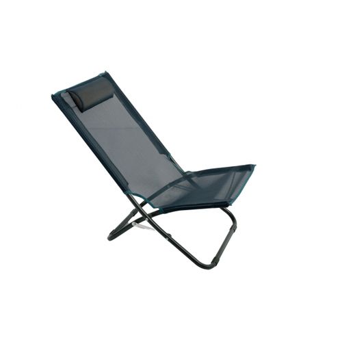 Lot De 2 Chaises Relax Avec Têtière Coloris Bleu Foncé