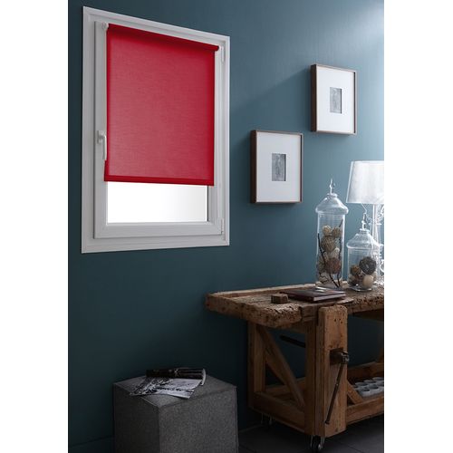 Store Enrouleur Tamisant Fixation Sans Percer - 62 X 170 Cm - Rouge