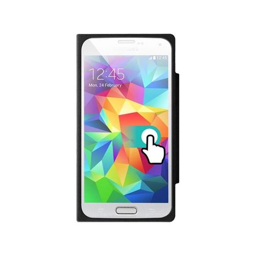 Etui à rabat tactile noir Colorblock pour Samsung Galaxy S5 G900