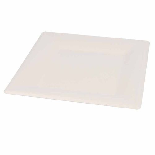 Lot De 12 Plateaux Carrés "canne à Sucre" 25cm Blanc
