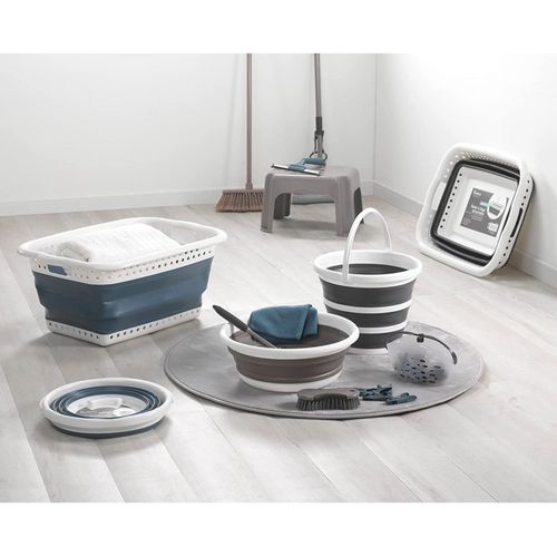 Bassine En Silicone "rétractable" 9l Blanc et Taupe