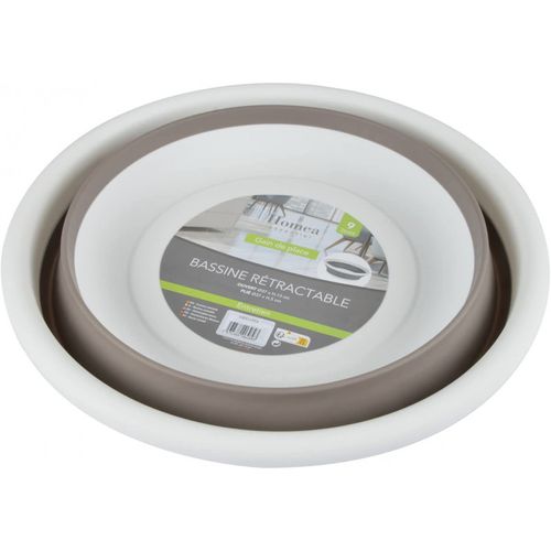 Bassine En Silicone "rétractable" 9l Blanc et Taupe