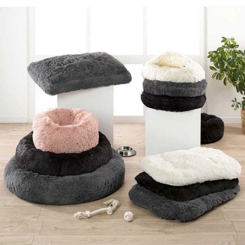 Coussin Pour Chien et Chat "fluffy" 75cm Noir