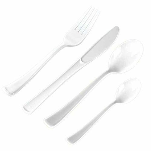 Ménagère 24 Pièces "couverts Réutilisables" Blanc