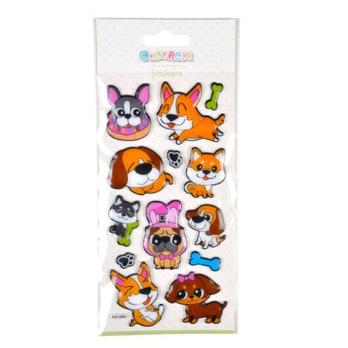 Stickers Effet 3d "chiens" 21cm Multicolore