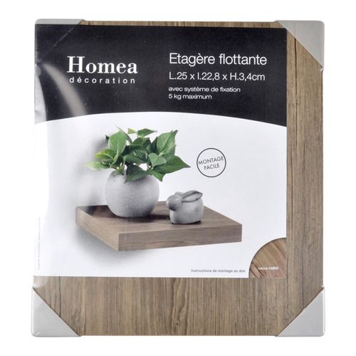 Étagère Murale Design "flottante" 25cm Chêne