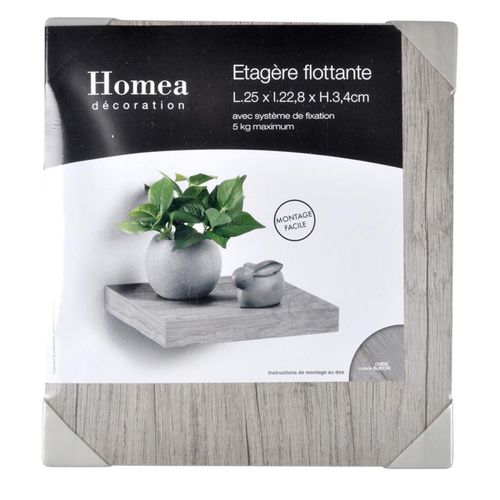 Étagère Murale Design "flottante" 25cm Chêne Blanchi