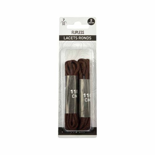Lot De 2 Paires De Lacets "ronds" 110cm Marron
