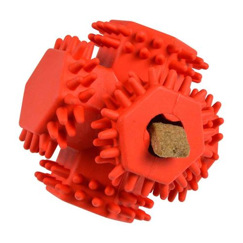 Jouet Pour Chien Distributeur "balle Cube" 10cm Rouge