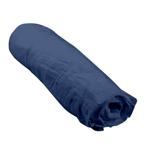 Drap Housse Bébé "extensible" 70x140cm Bleu Foncé