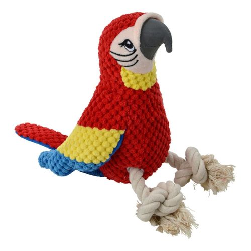 Jouet Peluche Pour Chien "perroquet" 33cm Rouge