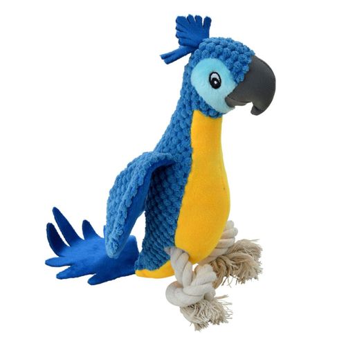 Jouet Peluche Pour Chien "perroquet" 33cm Bleu