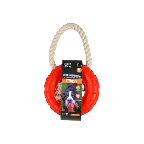 Jouet Pour Chien "pneu et Corde" 25cm Rouge