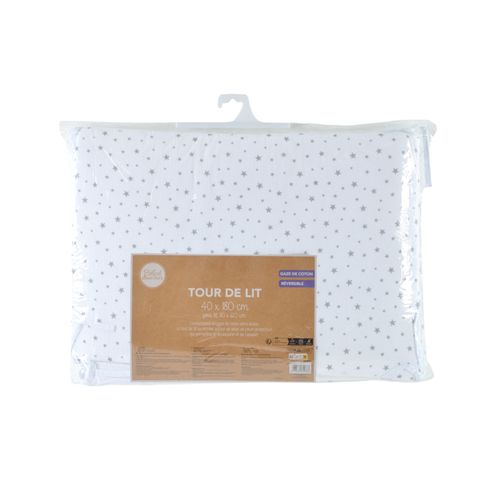 Tour De Lit Bébé En Gaze De Coton 100% - Double Face (unie et Imprimée)_