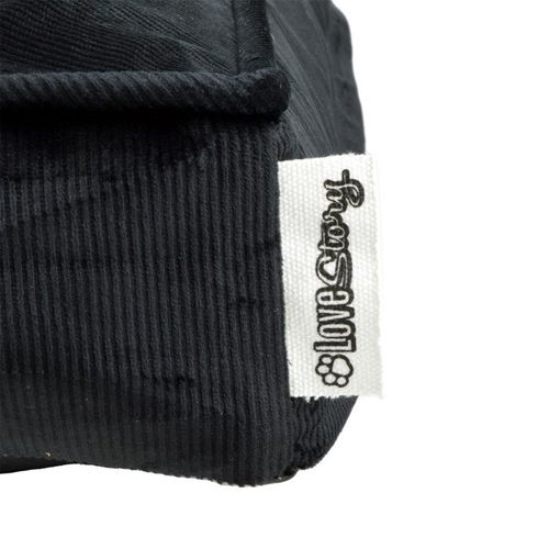 Coussin Rectangle Chien et Chat Velours "crafty" 100cm Noir