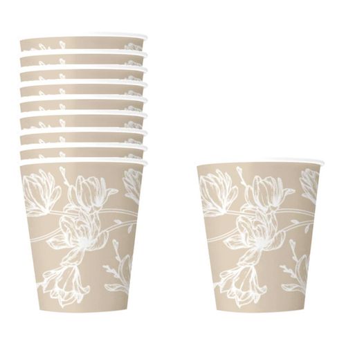 Lot De 10 Gobelets En Carton "cerisier" 23cl Lin