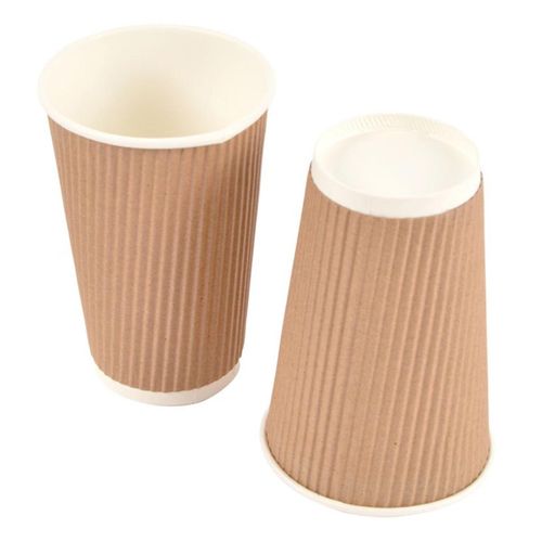 Lot 20 Gobelets En Carton "ondule" 35cl Marron