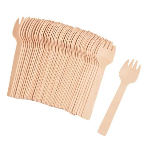 Lot De 25 Mini Fourchettes Réutilisables "verrine" 10cm Naturel