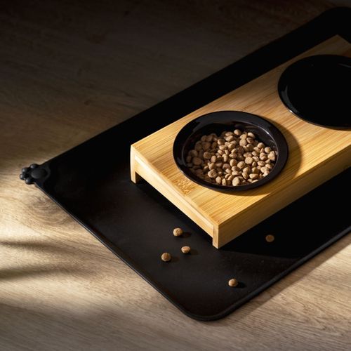 Tapis Repas Pour Chien et Chat "souple" 54cm Noir