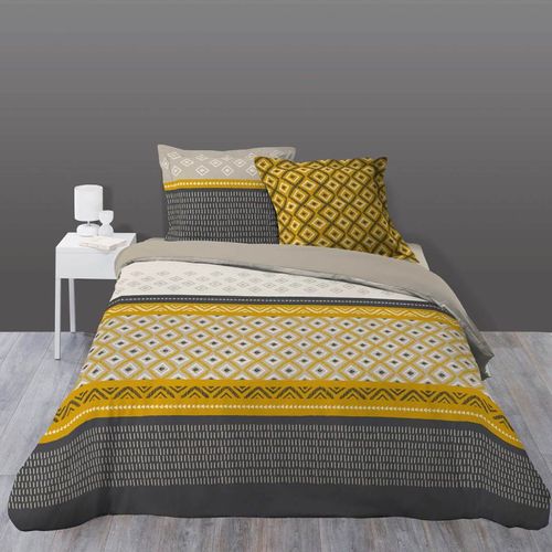 Parure De Lit 3 Pièces "isigeo" 240x220cm Jaune