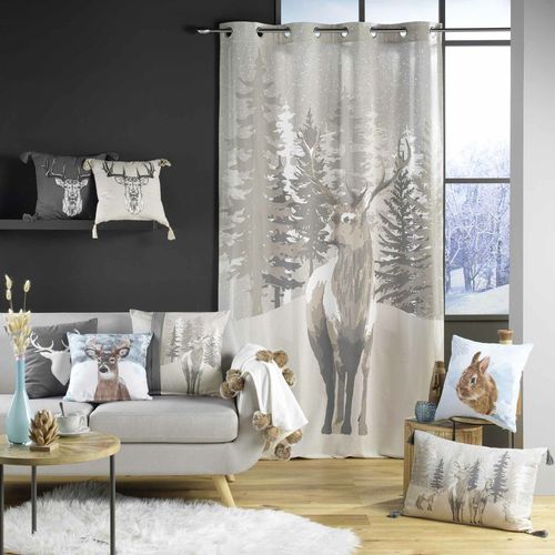 Rideau à Oeillets 140 X 240 Cm 100% Coton Imprimé Yosemite