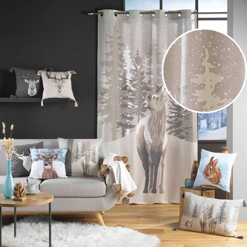 Rideau à Oeillets 140 X 240 Cm 100% Coton Imprimé Yosemite