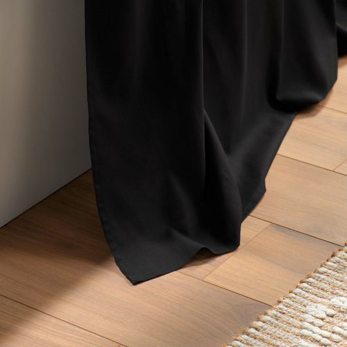 Rideau à Oeillets "panama" 140x240cm Noir