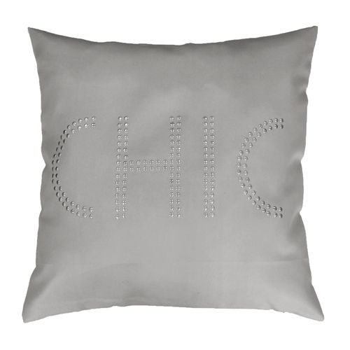 Housse De Coussin Sequins Chic Strass Gris 40 X 40 Cm