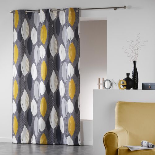 Rideau Leafy Yellow Anthracite 140x240