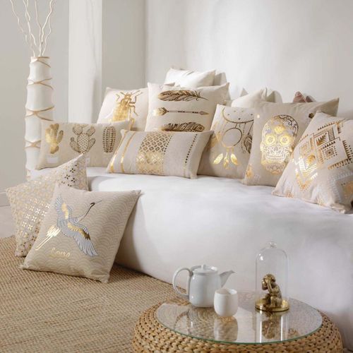 Coussin Déco Déhoussable "cybele" 45x45cm Beige