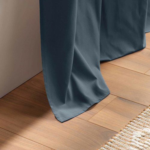 Rideau à Oeillets 100 % Coton Panama - 140x240 Cm - Bleu Marine