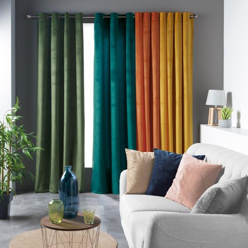 Rideau à Oeillets "velvetine" 140x240cm Bleu Marine