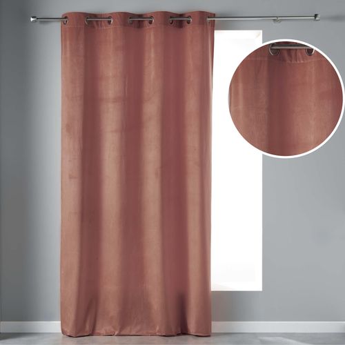 Rideau à Oeillets "velvetine" 140x240cm Rose