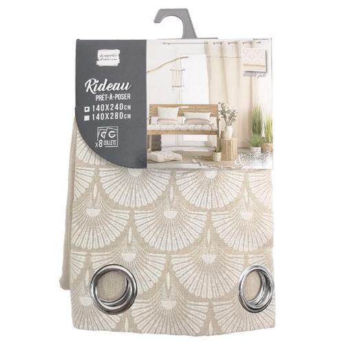 Rideau D'ameublement à Parement Imprimé - 140x240 Cm - Blanc