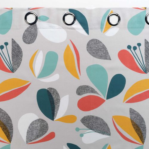 Rideau à Oeillets Imprimé "panaflore" 140x240cm Gris